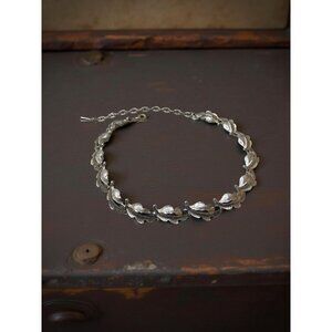 Vintage 1950's Karu Arke inc silver tone Art Deco style choker necklace